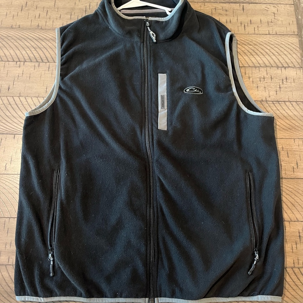 Drake Black Zip-Up Vest with Stand-Up Collar